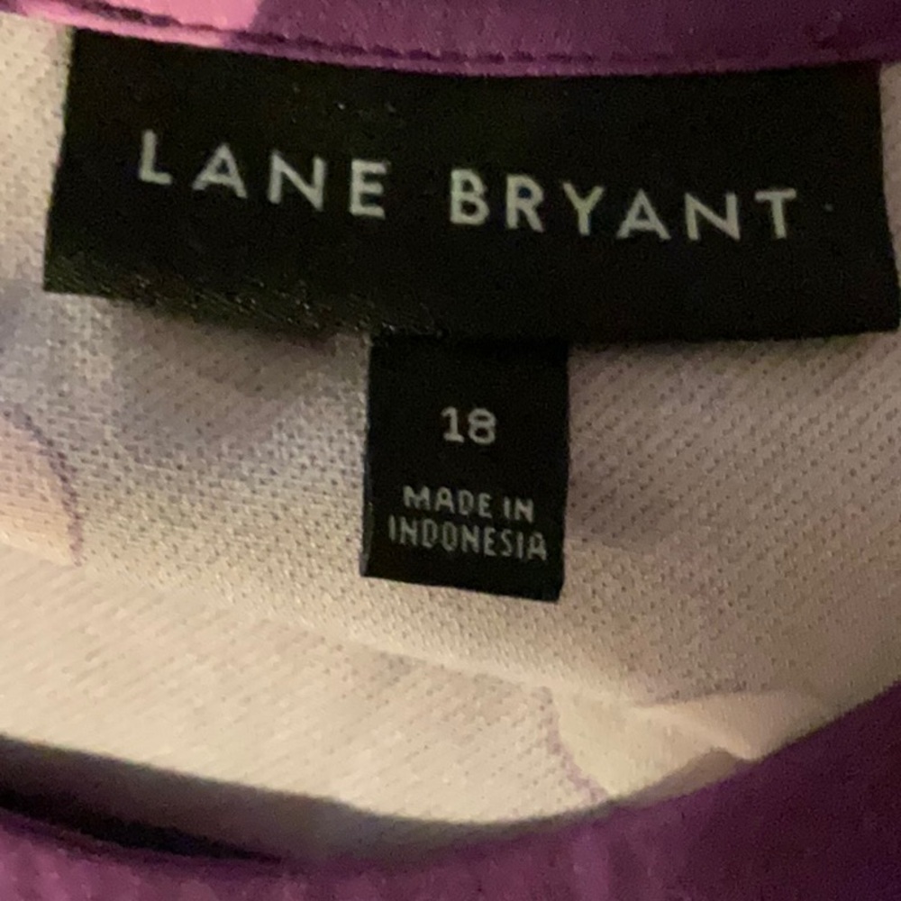 Lane Bryant Purple Flutter Sleeve Dress with Polka Dots P2P 24-26” SIZE 18, EUC - Picture 3 of 6